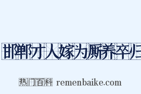 邯郸才人嫁为厮养卒归是什么意思的图片